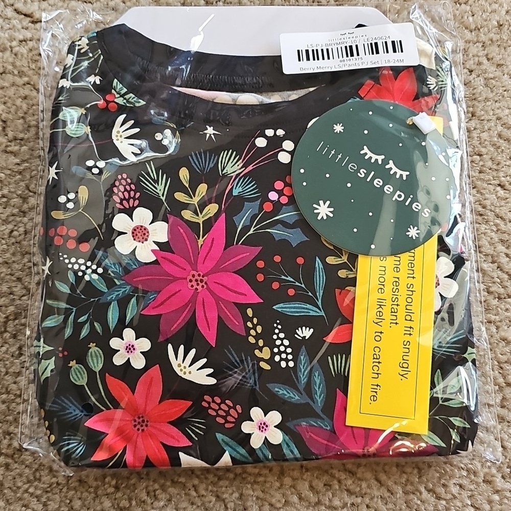 Little Sleepies Pajama Set 18 24 Months Berry Merry Bamboo